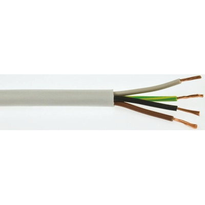 RS PRO 4 Core Power Cable, 1 mm², 100m, White PVC Sheath, 3184Y, 10 A, 300 V, 500 V