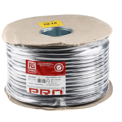 RS PRO 4 Core Power Cable, 1.5 mm², 100m, Black PVC Sheath, 3184Y, 16 A, 300 V, 500 V