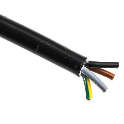 RS PRO 4 Core Power Cable, 1.5 mm², 100m, Black PVC Sheath, 3184Y, 16 A, 300 V, 500 V
