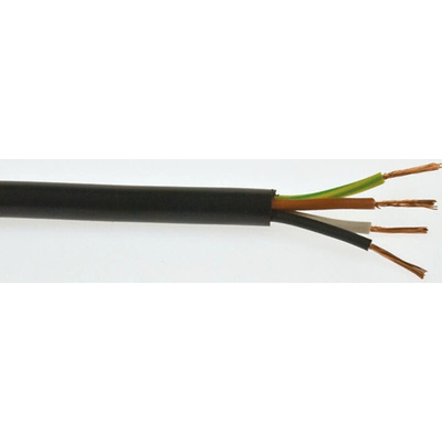 RS PRO 4 Core Power Cable, 2.5 mm², 100m, Black PVC Sheath, 3184Y, 20 A, 300 V, 500 V
