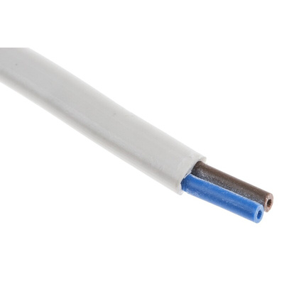 RS PRO 2 Core Power Cable, 0.75 mm², 100m, White PVC Sheath, 2192Y, 6 A, 300 V
