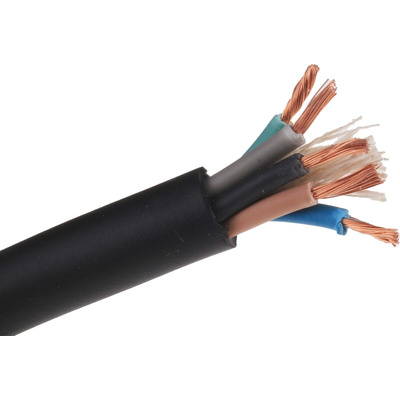 RS PRO 5 Core Power Cable, 2.5 mm², 50m, Black CPE Sheath, 450/750 V ac
