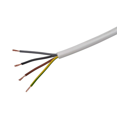 RS PRO 4 Core Power Cable, 2.5 mm², 100m, White Thermoplastic Sheath, Fire Performance, 500 V