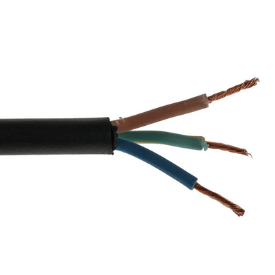 RS PRO 3 Core Power Cable, 1.5 mm², 100m, Black CPE Sheath, TRS, 16 A, 300 V, 500 V
