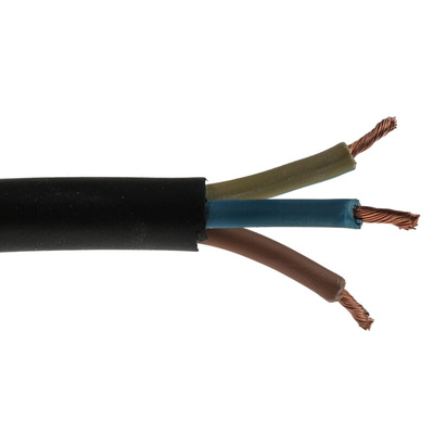 RS PRO 3 Core Power Cable, 2.5 mm², 100m, Black CPE Sheath, TRS, 25 A, 300 V, 500 V