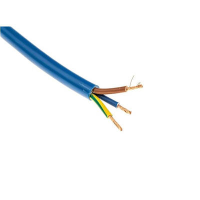 RS PRO 3 Core Power Cable, 2.5 mm², 100m, Blue PVC Sheath, Arctic Grade, 300/500 V