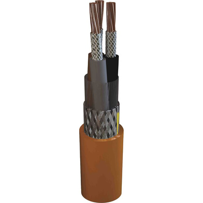 AXINDUS 2 Core Power Cable, 1.5 mm², 100m Armoured, Orange, 600 , 1000 V