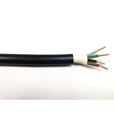 RS PRO 4 Core Power Cable, 1.5 mm², 100m, Black PVC Sheath, 24 A, 1 kV, 600 V