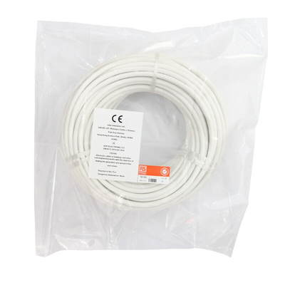 RS PRO 3 Core Power Cable, 0.75 mm², 25m, White Silicone Sheath, High Temperature, 6.5 A, 450 V