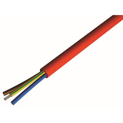 RS PRO 4 Core Electrical Cable, 1.5 mm², 100m, Brick Red Silicone Sheath, SIHF, 10 A, 300 V, 500 V