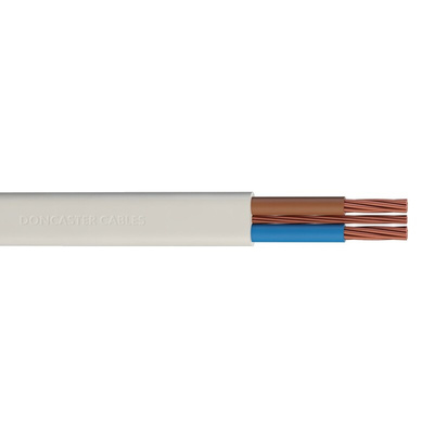 RS PRO 2+E Core Mains Power Cable, 4 mm², 50m, White Thermoplastic Sheath, Twin & Earth, 300/500 V