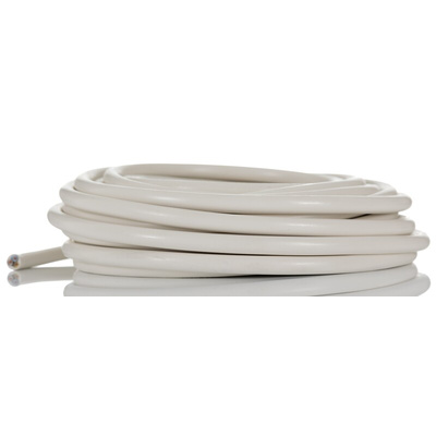 RS PRO 3 Core Power Cable, 0.75 mm², 10m, White PVC Sheath, Mains, 6 A, 300/500 V