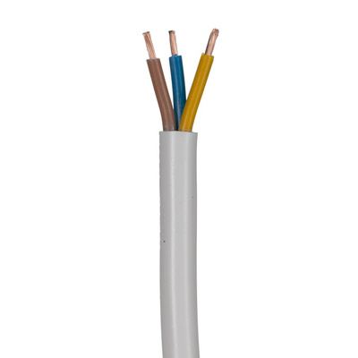 RS PRO 3 Core Power Cable, 0.75 mm², 5m, White PVC Sheath, Mains, 6 A, 300/500 V