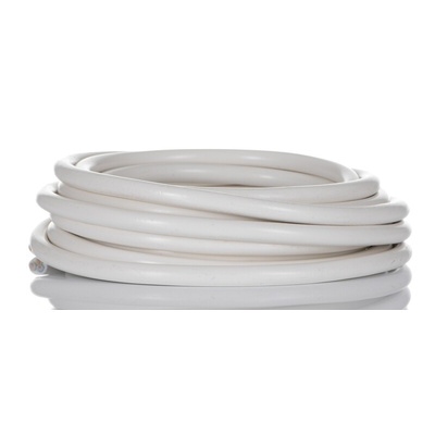 RS PRO 3 Core Power Cable, 0.75 mm², 5m, White PVC Sheath, Mains, 6 A, 300/500 V