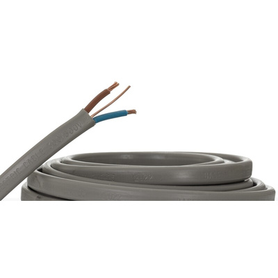 RS PRO 2 Core Power Cable, 6 mm², 10m, Grey PVC Sheath, Power, 47A, 300/500 V