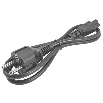 StarTech.com 3 Core Power Cable, 0.75 mm², 1m, Black Polyvinyl Chloride PVC Sheath, Copper, 2.5 A (Amperes), 250 V