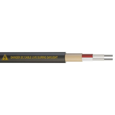 RS PRO 2 Core Power Cable, 6 mm², 50m Armoured, Black Polyvinyl Chloride PVC Sheath, Flexible Multicore, 52 A, 1000