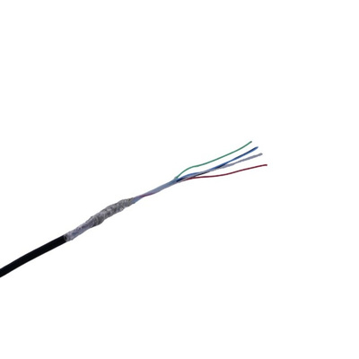 MICROWIRES 5 Core Power Cable, 0.08 mm2, 50m Armoured, Black Thermoplastic Polyurethane TPU Sheath, Shielded, 600 V