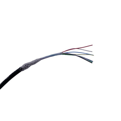 MICROWIRES 7 Core Power Cable, 0.08 mm2, 50m Armoured, Black Thermoplastic Polyurethane TPU Sheath, Shielded, 600 V