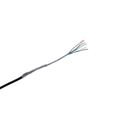 MICROWIRES 6 Core Power Cable, 0.05 mm2, 50m Armoured, Black Thermoplastic Polyurethane TPU Sheath, Shielded, 600 V