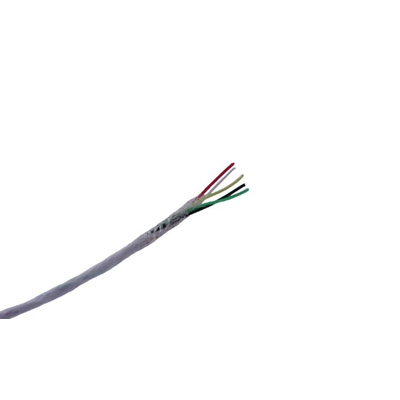 MICROWIRES 5 Core Power Cable, 0.13 mm2, 50m Armoured, White Perfluoroalkoxy (PFA) Sheath, Shielded, 600 V