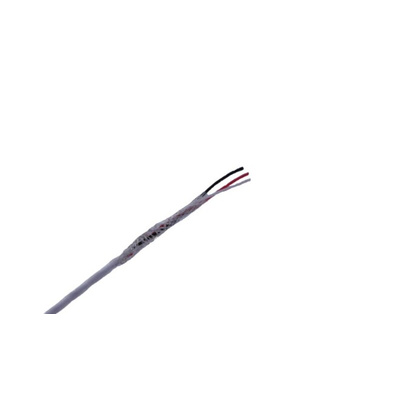 MICROWIRES 3 Core Power Cable, 0.13 mm2, 50m Armoured, White Perfluoroalkoxy (PFA) Sheath, Shielded, 600 V