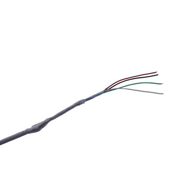 MICROWIRES 4 Core Power Cable, 0.05 mm2, 50m Armoured, White Thermoplastic Elastomers TPE Sheath, Shielded, 600 V