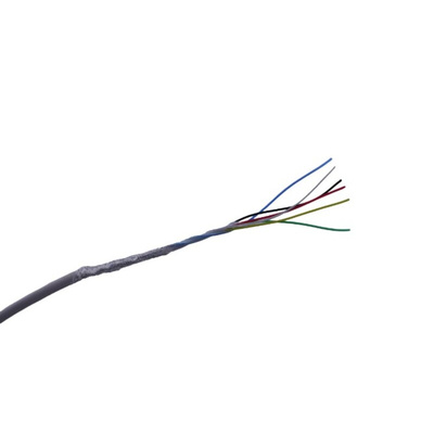 MICROWIRES 6 Core Power Cable, 0.08 mm2, 50m Armoured, White Thermoplastic Elastomers TPE Sheath, Shielded, 600 V