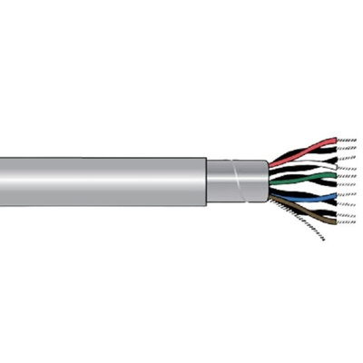 Alpha Wire 1 Core Power Cable, 100ft Armoured, Black/Red Polyvinyl Chloride PVC Sheath, Computer Cable, 300 V