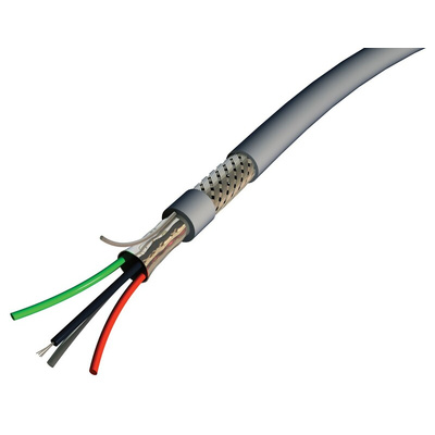 S2Ceb-Groupe Cae 4 Core Power Cable, 0.34 mm², 100m, Grey PVC Sheath, Audio Video Cable, 300 V
