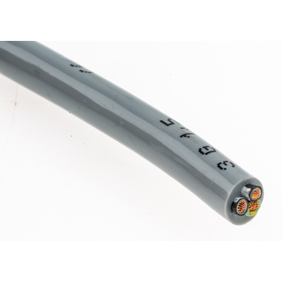 Lapp 3 Core Power Cable, 1.5 mm², 0.5m, Grey Polyurethane PUR Sheath, Coiled, 500 V