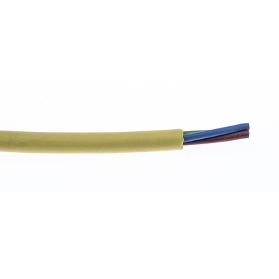 Lapp 3 Core Power Cable, 1 mm², 1m, Yellow Polyurethane PUR Sheath, Coiled, 500 V