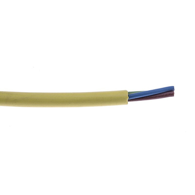 Lapp 3 Core Power Cable, 1.5 mm², 1m, Yellow Polyurethane PUR Sheath, Coiled, 750 V
