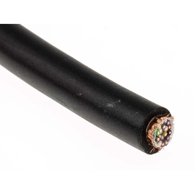 Lapp 18 Core Power Cable, 0.14 mm², 0.5m, Black Polyurethane PUR Sheath, Coiled, 350 V