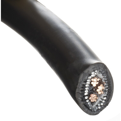 Prysmian 3 Core Power Cable, 6 mm², 50m Armoured, Black Low Smoke Zero Halogen (LSZH) Sheath, 56 A, 1 kV