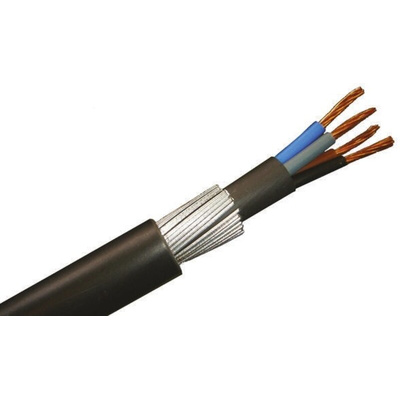 Prysmian 4 Core Power Cable, 10 mm², 50m Armoured, Black Low Smoke Zero Halogen (LSZH) Sheath, 78 A, 1 kV