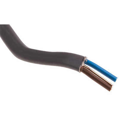 Prysmian 2+E Core Power Cable, 2.5 mm², 10m, Grey PVC Sheath, Twin & Earth, 27 A, 500 V