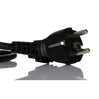 RS PRO IEC C5 Socket to CEE 7/7 Plug Power Cord, 2m