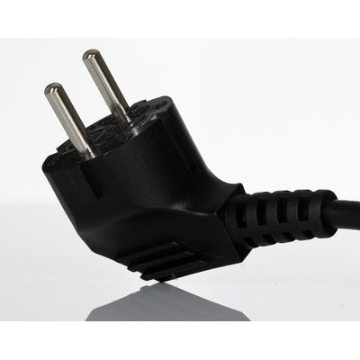 RS PRO IEC C5 Socket to CEE 7/7 Plug Power Cord, 2m