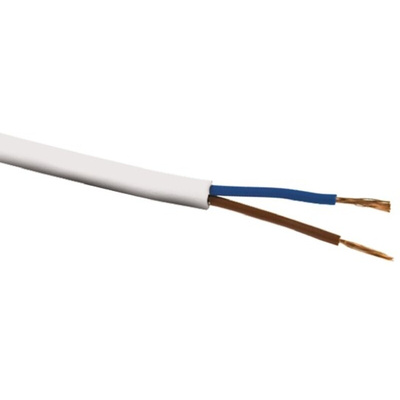 RS PRO 2 Core Power Cable, 2.5 mm², 100m, White PVC Sheath, 3182Y, 25 A, 300 V, 500 V