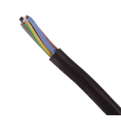 Lapp 5 Core Power Cable, 1.5 mm², 50m, Black Silicone Sheath, 500 V