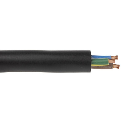 Lapp 3 Core Power Cable, 2.5 mm², 50m, Black Rubber Sheath, 26 A, 450/750 V