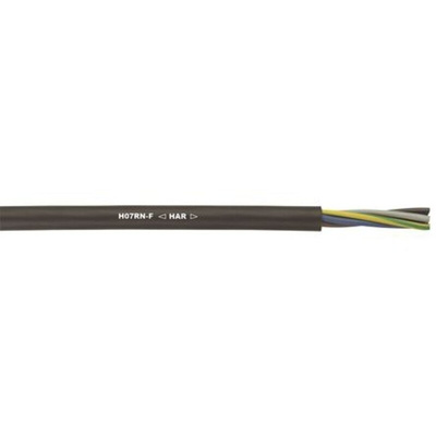 Lapp 4 Core Power Cable, 4 mm², 100m, Black Rubber Sheath, 34 A, 450/750 V