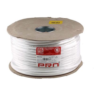 RS PRO 2 Core Power Cable, 4 mm², 100m, White, Fire Performance, 500 V
