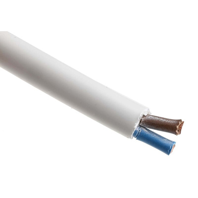RS PRO 2 Core Power Cable, 4 mm², 100m, White, Fire Performance, 500 V