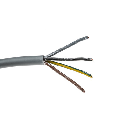AXINDUS 4 Core Power Cable, 0.75 mm², 50m, Grey PVC Sheath, H05VVF, 6 A, 300 V, 500 V