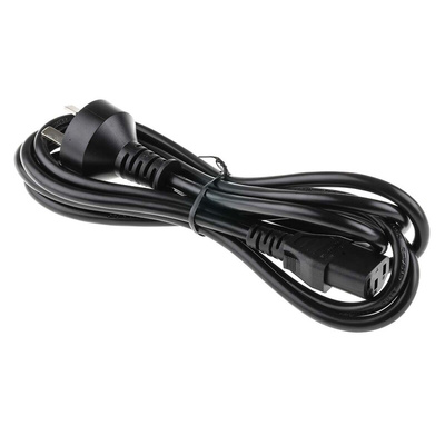 RS PRO IEC C13 Socket to Type I Australian Plug Power Cord, 2.5m