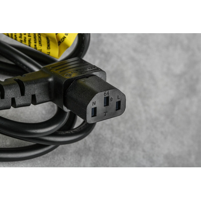 RS PRO IEC C13 Socket to Type G UK Plug Power Cord, 2m