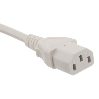 RS PRO IEC C13 Socket to Type G UK Plug Power Cord, 2m