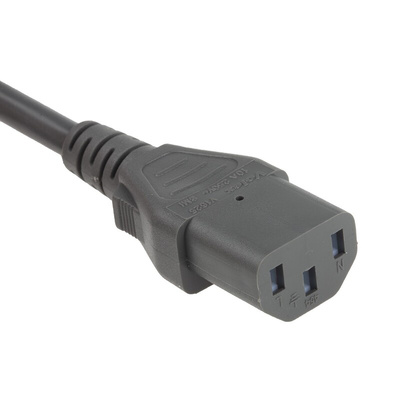 RS PRO IEC C13 Socket to Type G UK Plug Power Cord, 2m